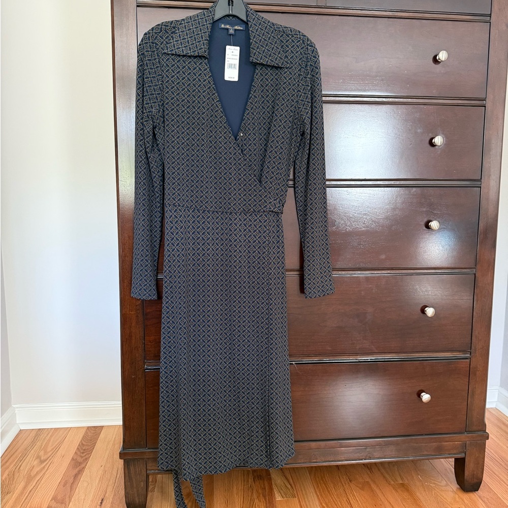 Brooks Brothers Equestrian Print Wrap Dress, NWT, Size S